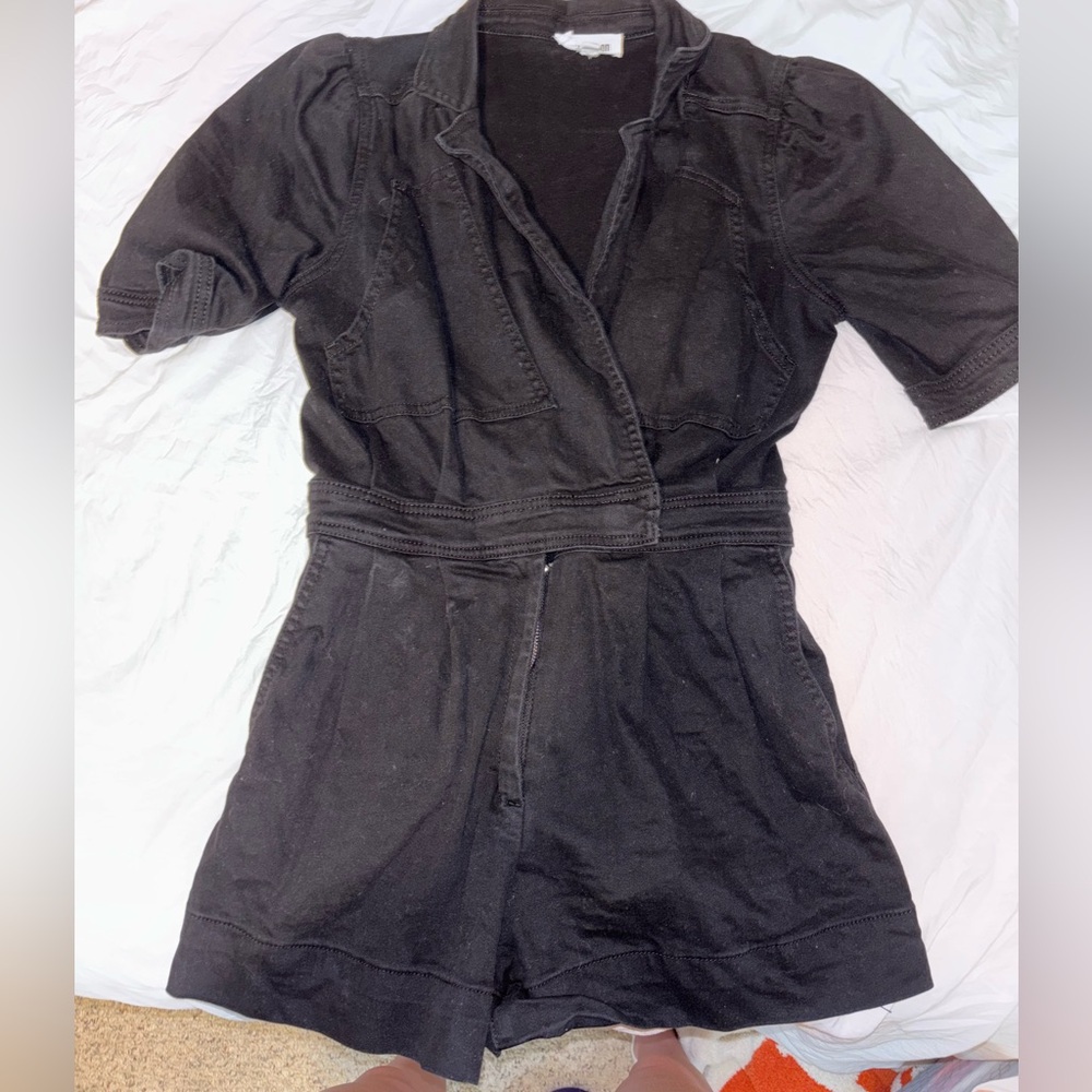 Day + Moon Black Denim Romper